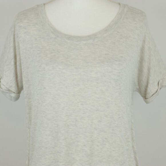Matty M Women's Small Gray Heather Scoop Neck Short Sleeve Tunic Length Tee - Picture 2 of 8